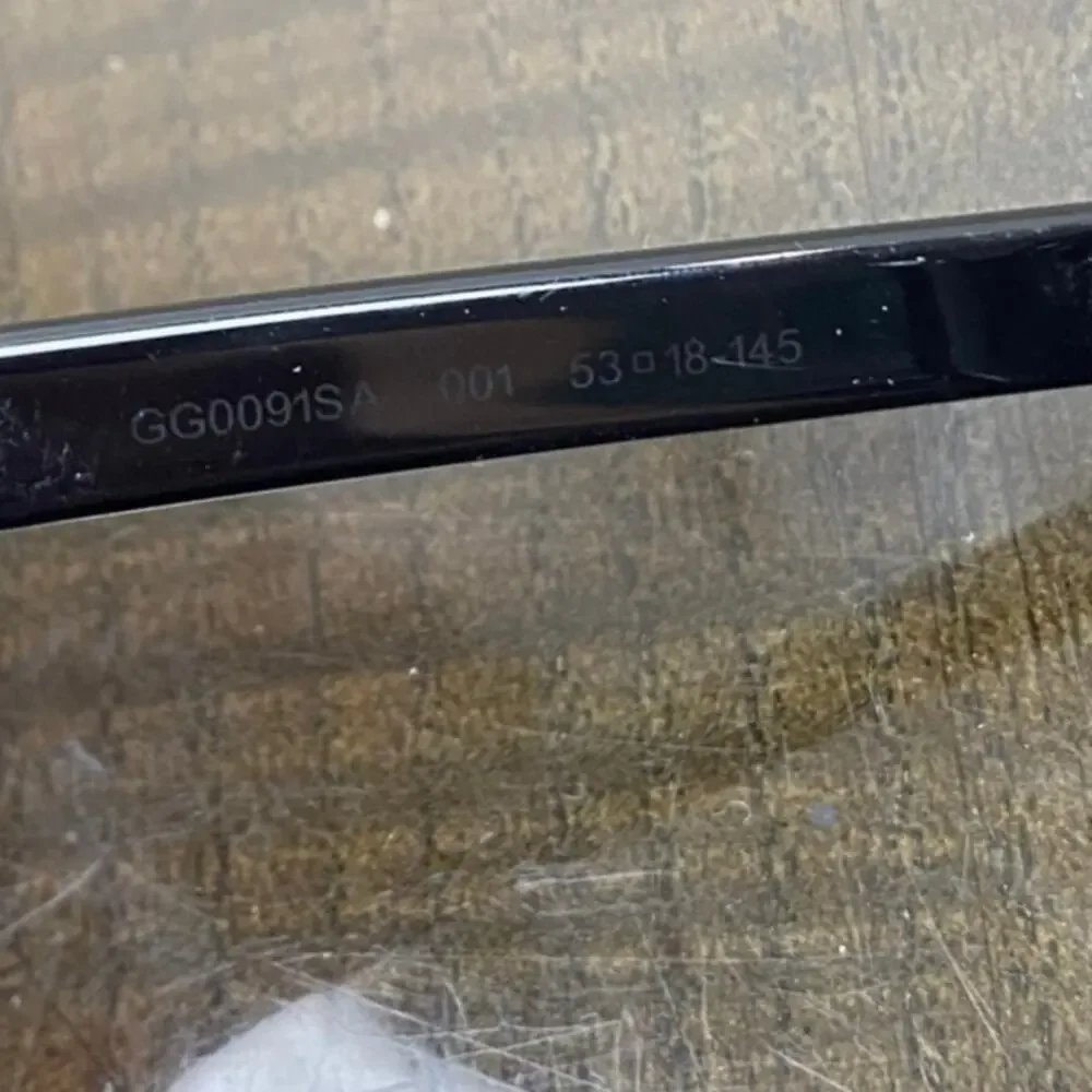 Gucci GG0091SA 001 Full Rim Round Black Sunglasses